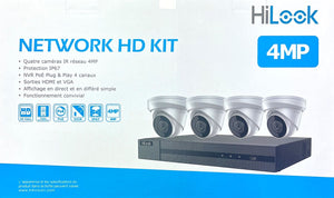 HiLook IK-4144TH-MH/P 4-Channel 4MP PoE NVR Kit | 1TB Pre-Installed HDD NVR, IP67, Desktop Client/HiLook Mobile App