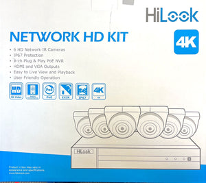 HiLook IK-6288TH-MH/P 8-Channel 4K PoE NVR Kit | 2TB pre-Installed HDD NVR, 2 x SATA for Additional Storage (up to 8TB per HDD), IP67 Rated