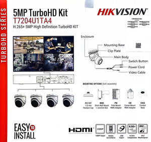 Hikvision T7204U1TA4 TurboHD 5-Piece Kit