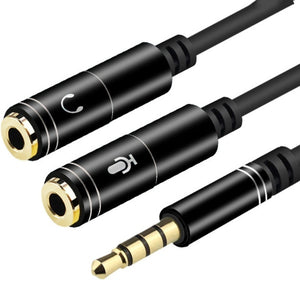 3.5mm Male TRRS to Dual 3.5mm Female Y Splitter Cable