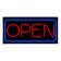 Led Open Sign with Programmable Business Hours and Flashing Effects, Green/Blue