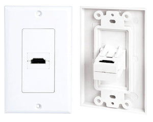 Single HDMI Wall Plate with 90-Degree Exit Port (White)