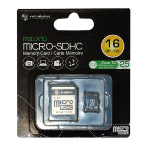 Retail Plus 16 GB MicroSDHC Class 10 Memory Card