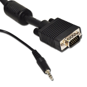 10 ft (3 m) VGA Monitor Cable with 3.5 mm RCA Audio