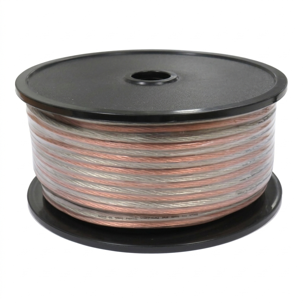 10 Gauge Speaker Wire 150FT Roll – Clear PVC Jacket with Silver & Gold Conductors