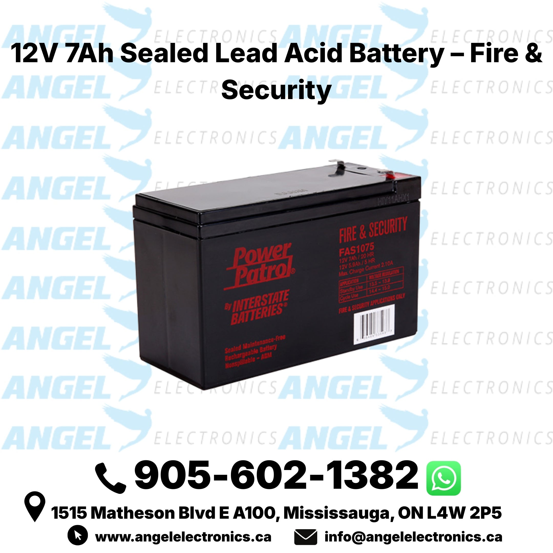 12V 7Ah Sealed Lead Acid Battery – Rechargeable SLA AGM Battery for Fire & Security Systems