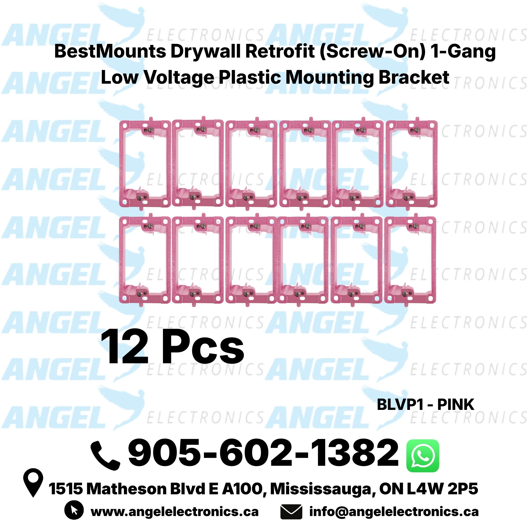 BestMounts Drywall Retrofit (Screw-On) 1-Gang Low Voltage Plastic Mounting Bracket | BLVP1