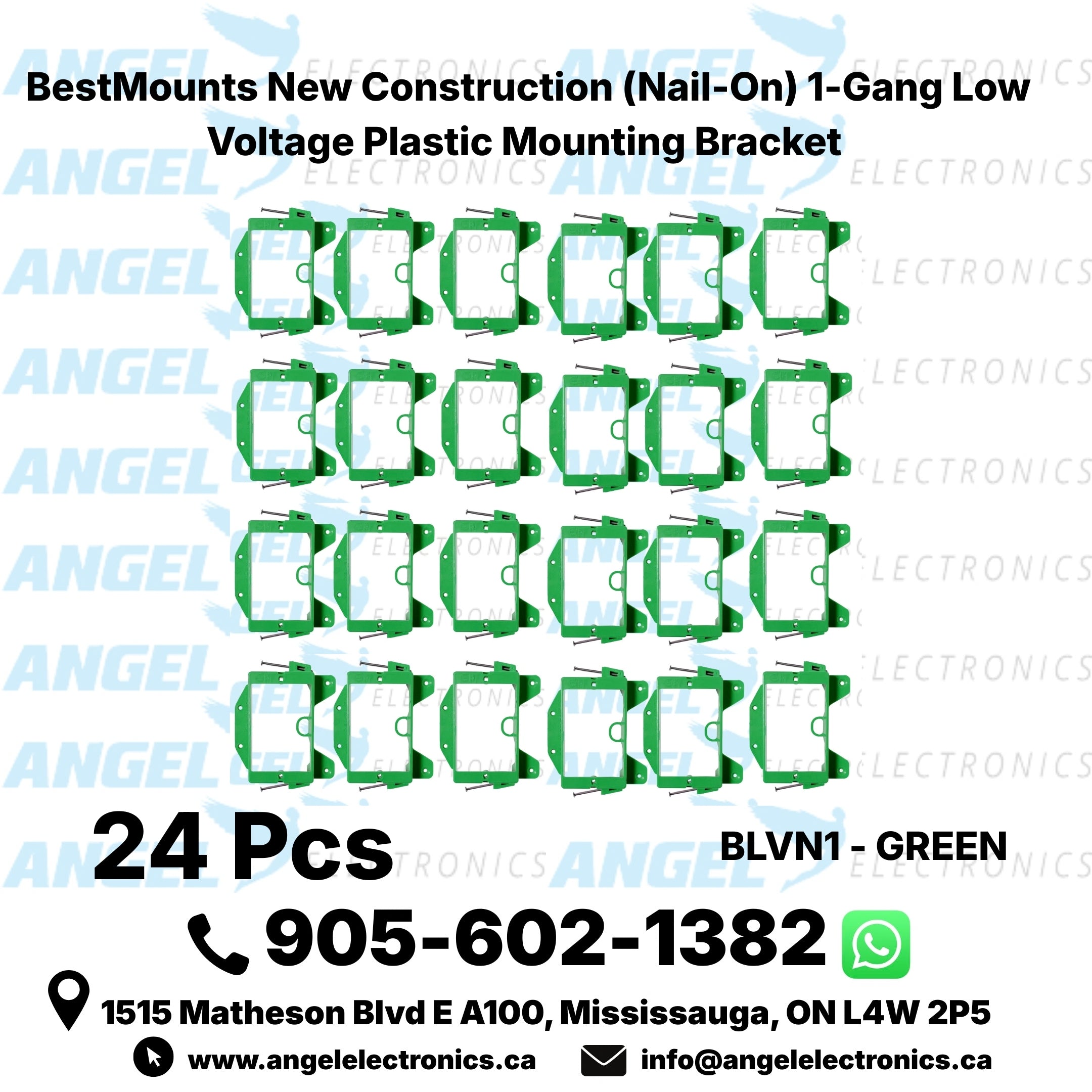 BestMounts 1-Gang New Construction Nail-On Low Voltage Mounting Bracket – Plastic