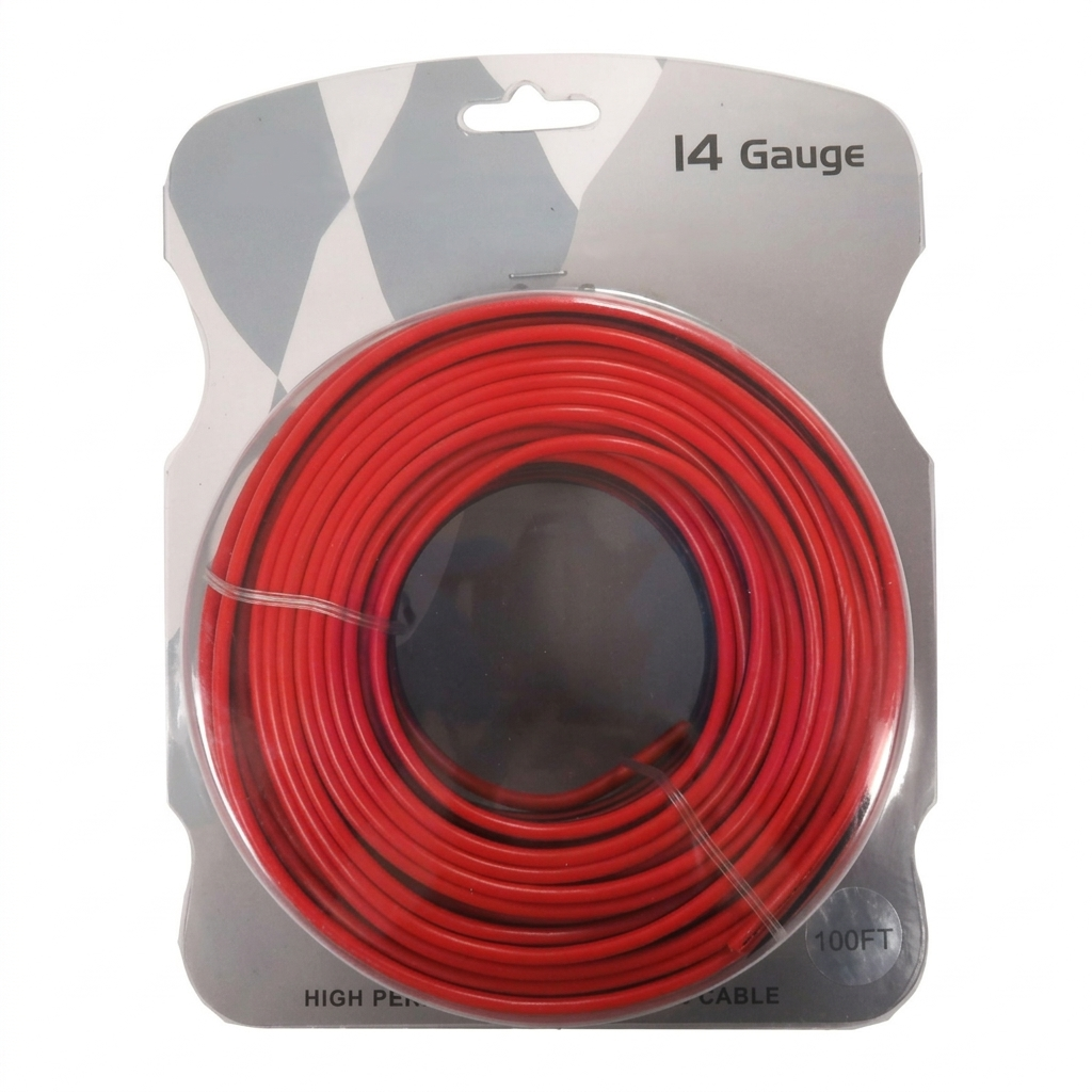 14 Gauge Speaker Wire 100FT – Black & Red, Blister Pack