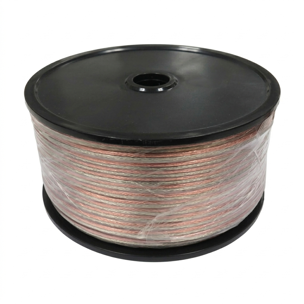 14 Gauge Speaker Wire 500FT Roll – Clear PVC Jacket with Silver & Gold Conductors