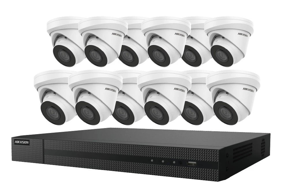 Hikvision EKI-K164T412C 16-Channel 8MP NVR with 4TB HDD & 12 ColorVu 4MP Night Vision Turret Cameras Kit