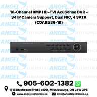 16-Channel 8MP HD-TVI AcuSense DVR – 34 IP Camera Support, Dual NIC, 4 SATA (CDAR536-16)