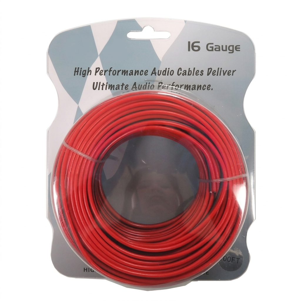 16 Gauge Speaker Wire 100FT – Black & Red, Blister Pack