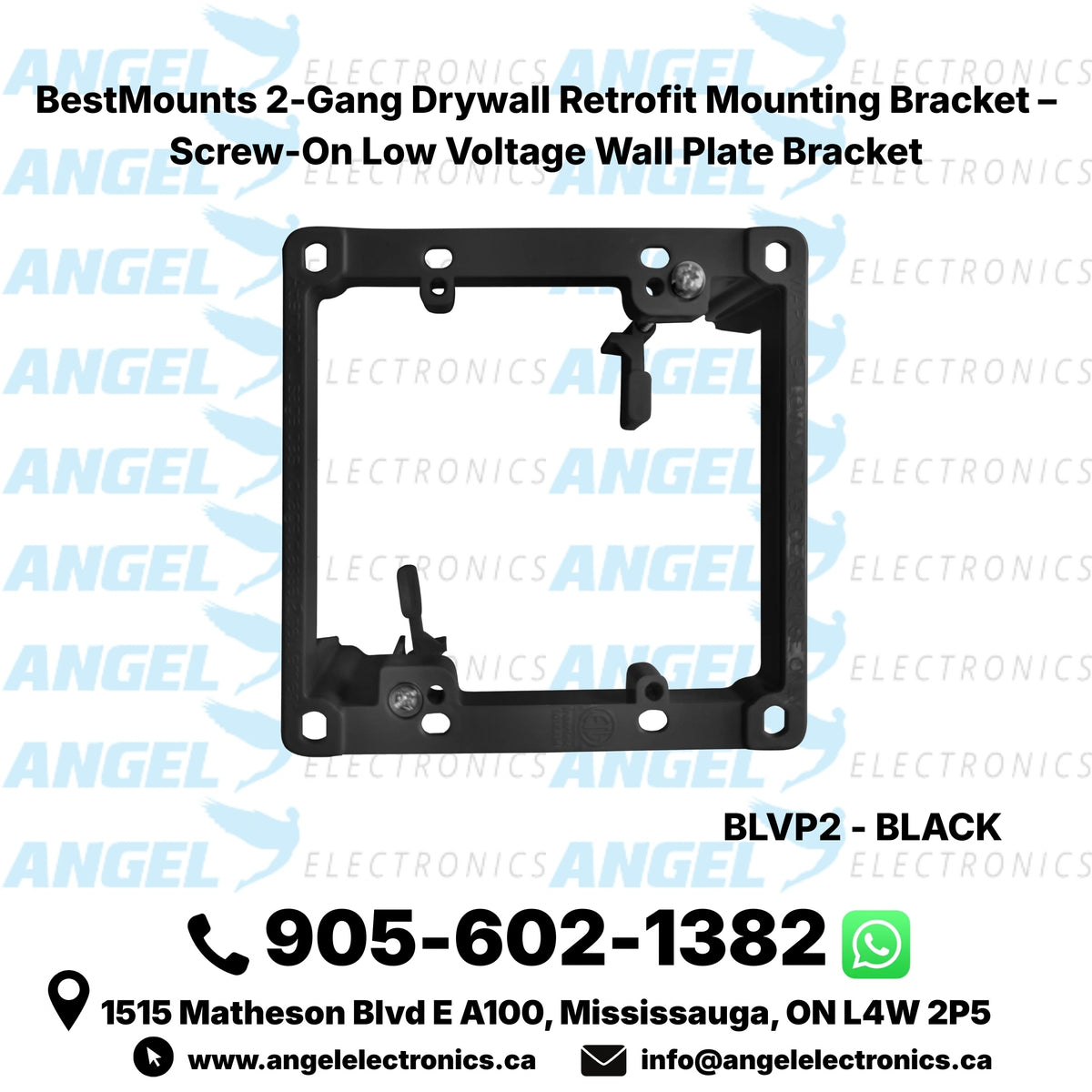 BestMounts Drywall Retrofit (Screw-On) 2-Gang Low Voltage Mounting Bracket | BLVP2
