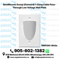 BestMounts Scoop (Outward) 1-Gang Cable Pass-Through Low Voltage Wall Plate | BWPON1