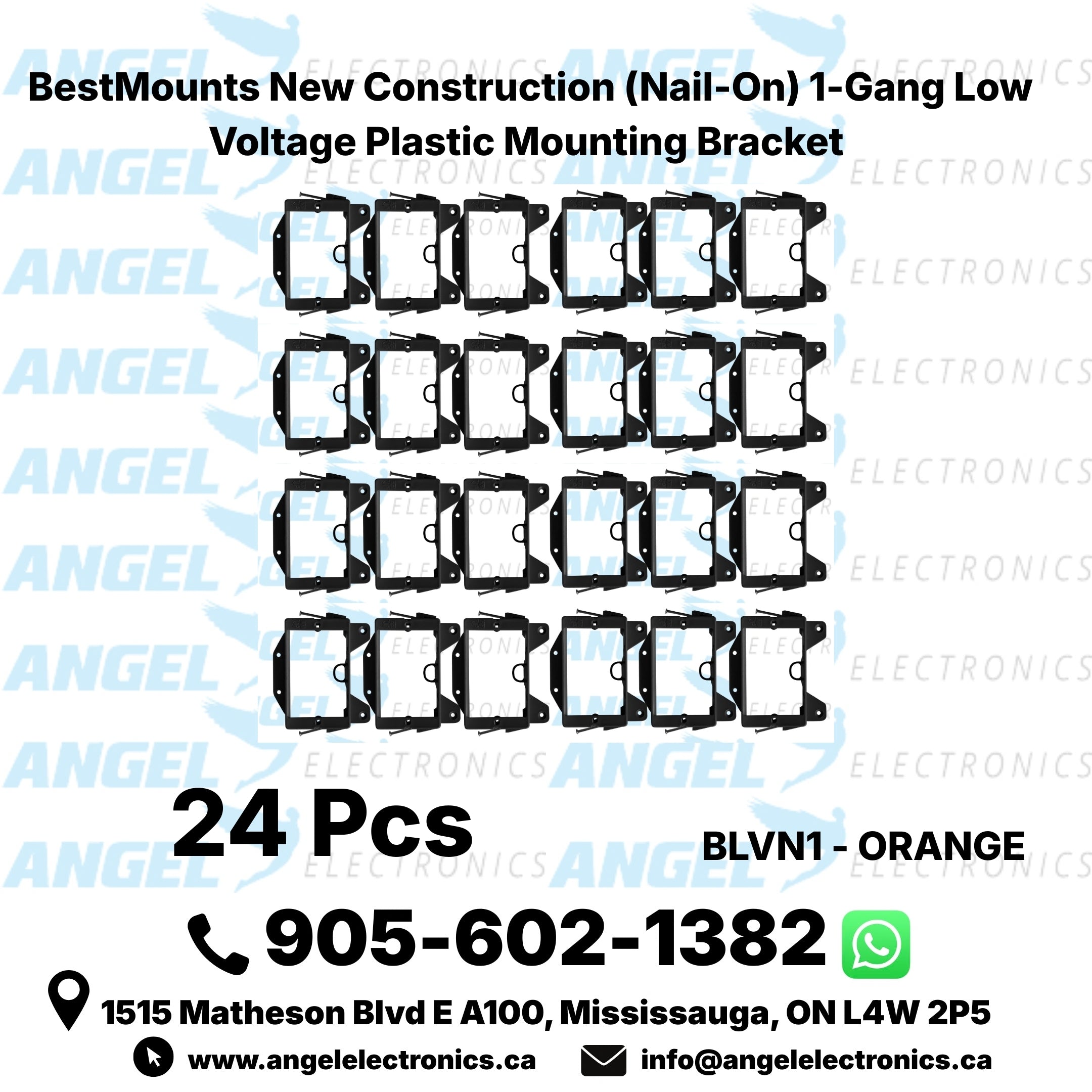 BestMounts 1-Gang New Construction Nail-On Low Voltage Mounting Bracket – Plastic