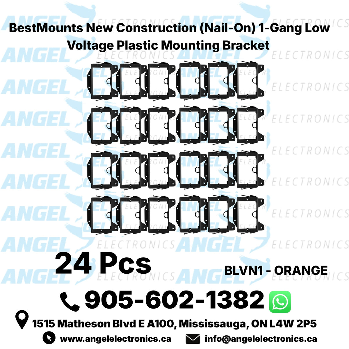 BestMounts 1-Gang New Construction Nail-On Low Voltage Mounting Bracket – Plastic