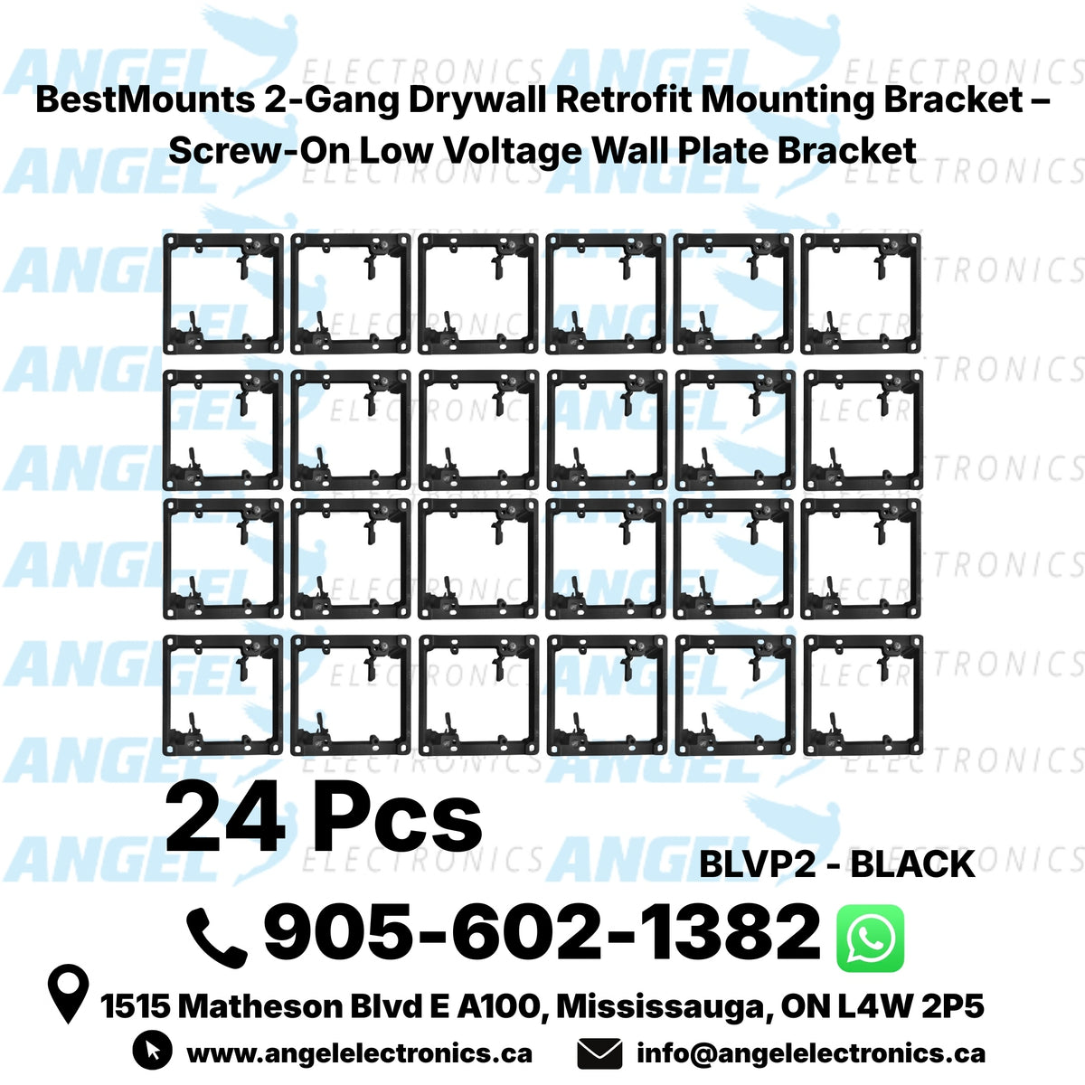 BestMounts Drywall Retrofit (Screw-On) 2-Gang Low Voltage Mounting Bracket | BLVP2