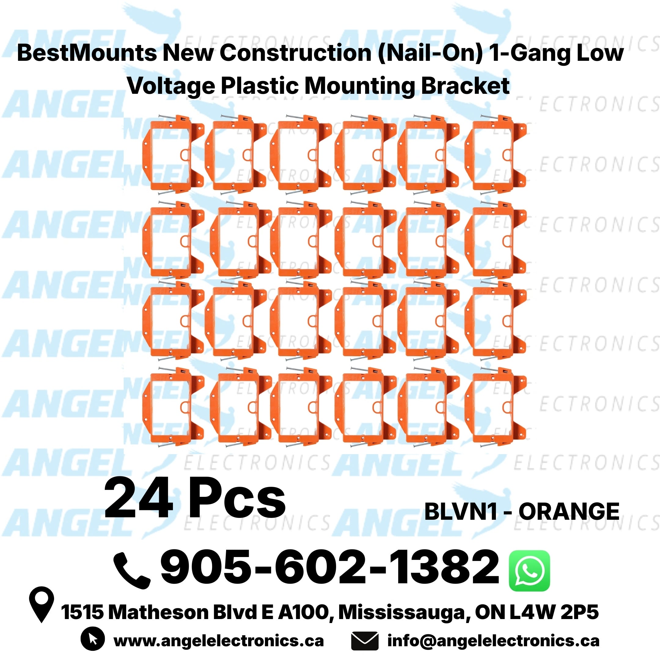 BestMounts 1-Gang New Construction Nail-On Low Voltage Mounting Bracket – Plastic