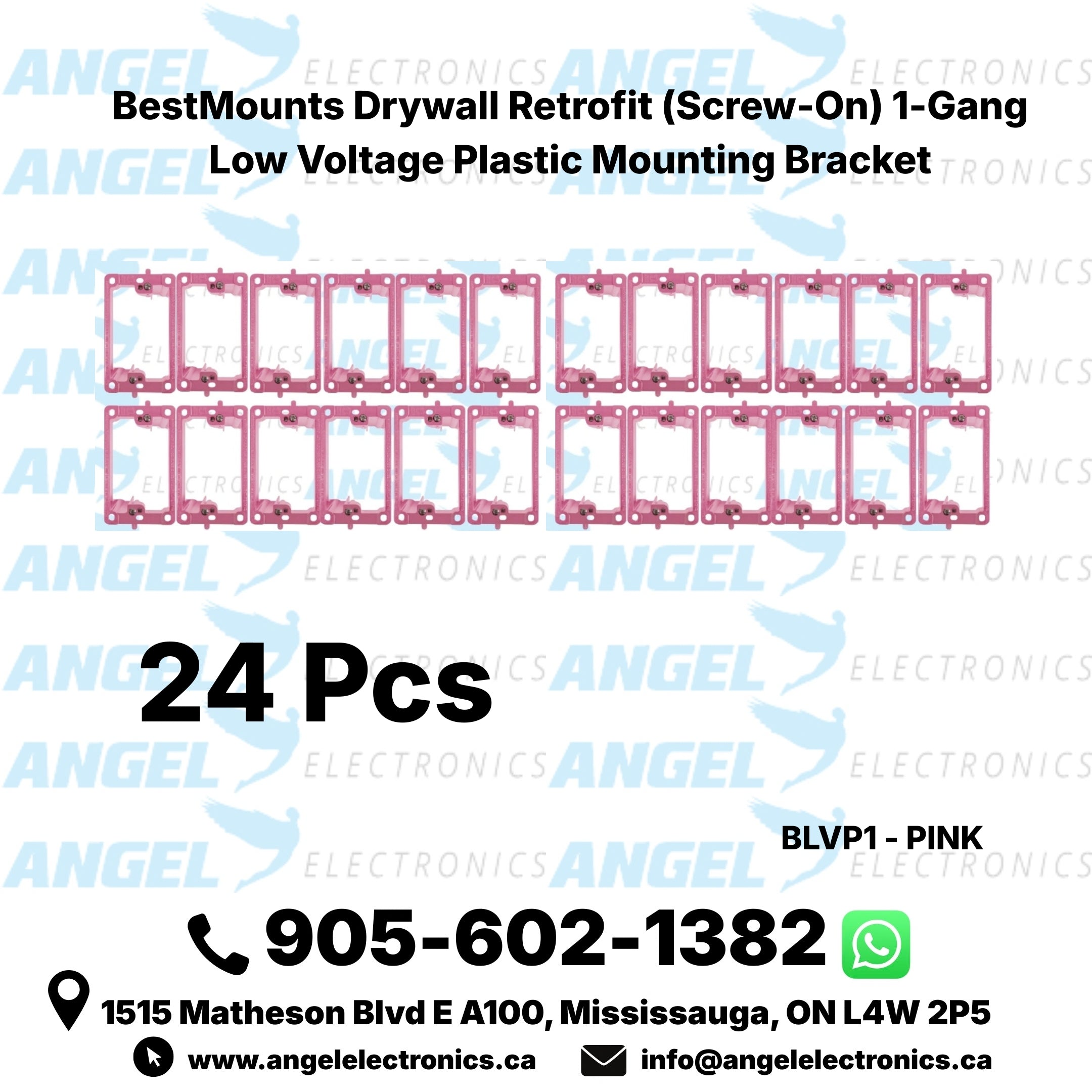 BestMounts Drywall Retrofit (Screw-On) 1-Gang Low Voltage Plastic Mounting Bracket | BLVP1