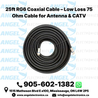 25ft RG6 Coaxial Cable – Low Loss 75 Ohm Cable for Antenna & CATV