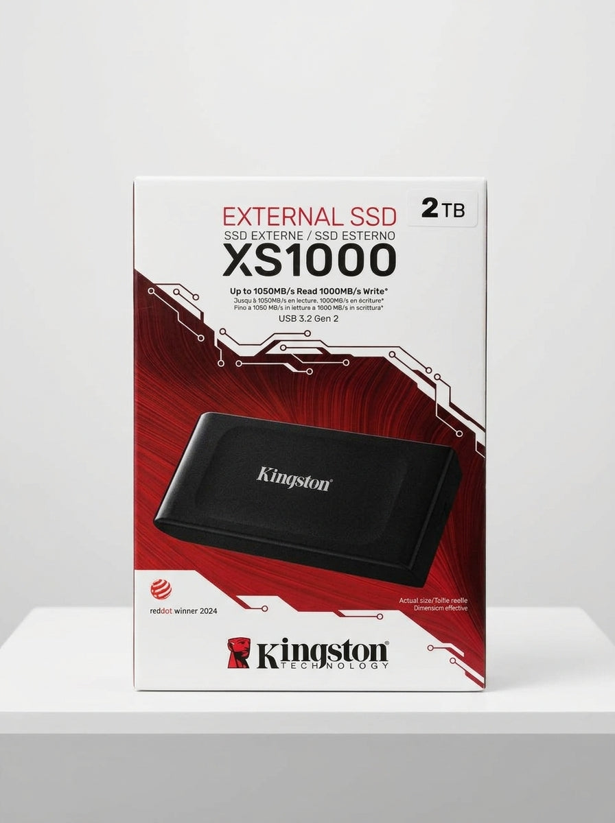 Kingston XS1000 2TB External Portable SSD – USB 3.2 Gen 2, Up to 1,050MB/s