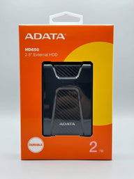 ADATA HD650 2TB Portable External Hard Drive - USB 3.2, Shock-Resistant 2.5" HDD
