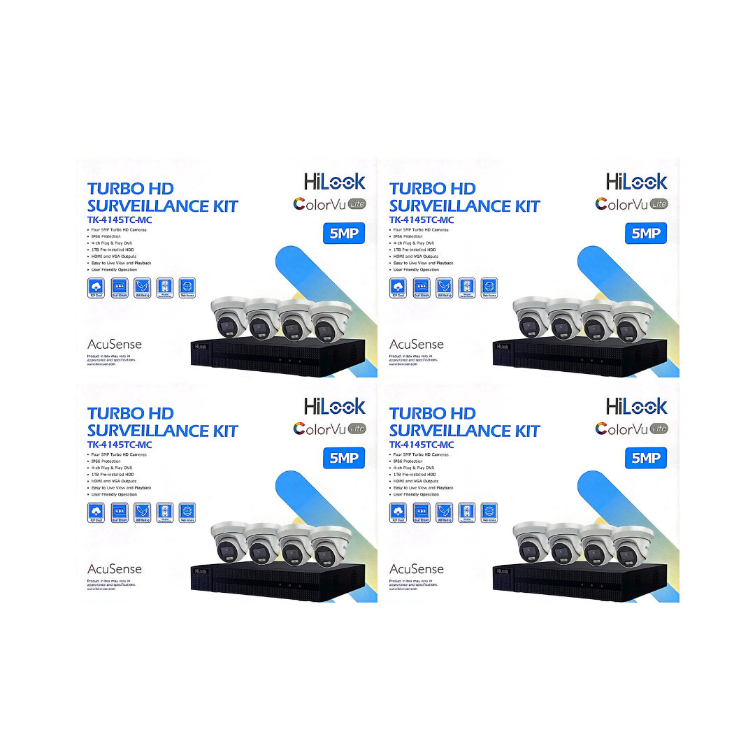 HiLook 5MP ColorVu Lite DVR Security Camera Kit | 4 Channel & 8 Channel CCTV System with HDD | Models TK-4145TC-MC & TK-6285TC-MC