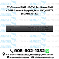 32-Channel 8MP HD-TVI AcuSense DVR – 64 IP Camera Support, Dual NIC, 4 SATA (CDAR536-32)