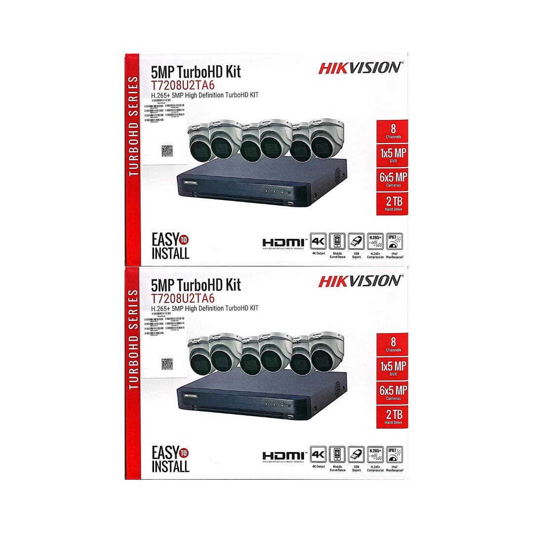 Hikvision TurboHD 5MP CCTV Security Camera Kit with DVR & HDD | 4 Channel & 8 Channel System | Models T7204U1TA4 & T7208U2TA6