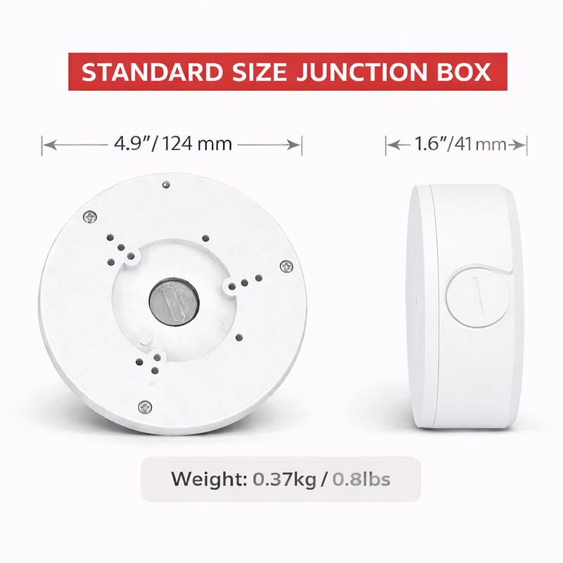 2 Pack PFA130-E Security Camera Junction Box (ABS) for Indoor & Outdoor Surveillance Camera - Security Camera Mount Bracket Waterproof Universal Camera Mount for Dome, Turret & Bullet Cameras (White)