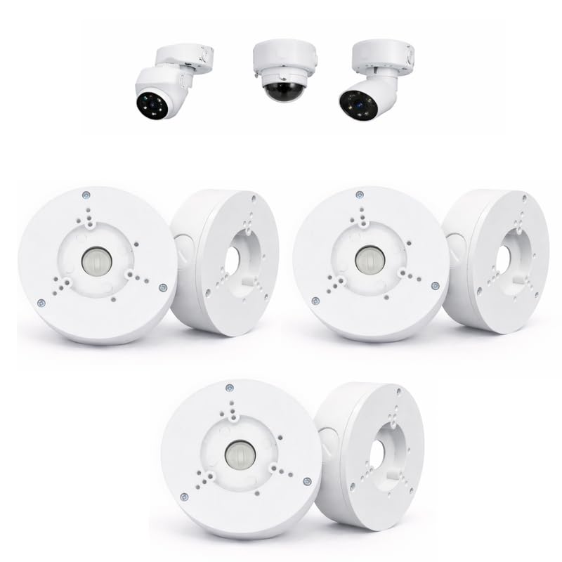 2 Pack PFA130-E Security Camera Junction Box (ABS) for Indoor & Outdoor Surveillance Camera - Security Camera Mount Bracket Waterproof Universal Camera Mount for Dome, Turret & Bullet Cameras (White)