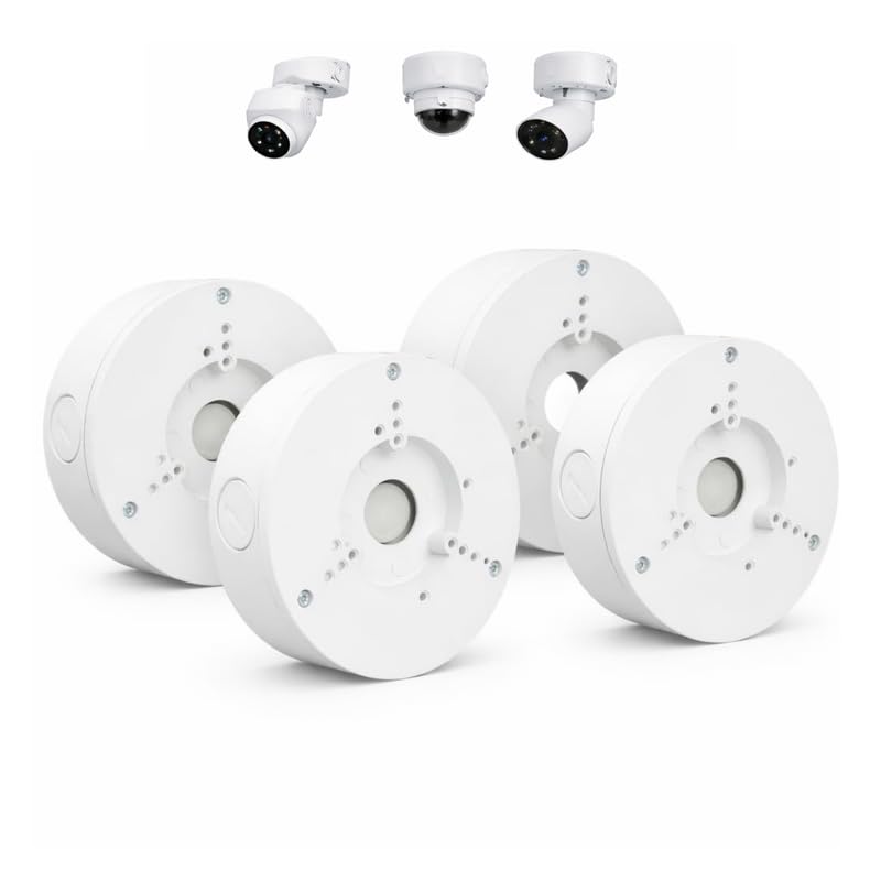 2 Pack PFA130-E Security Camera Junction Box (ABS) for Indoor & Outdoor Surveillance Camera - Security Camera Mount Bracket Waterproof Universal Camera Mount for Dome, Turret & Bullet Cameras (White)