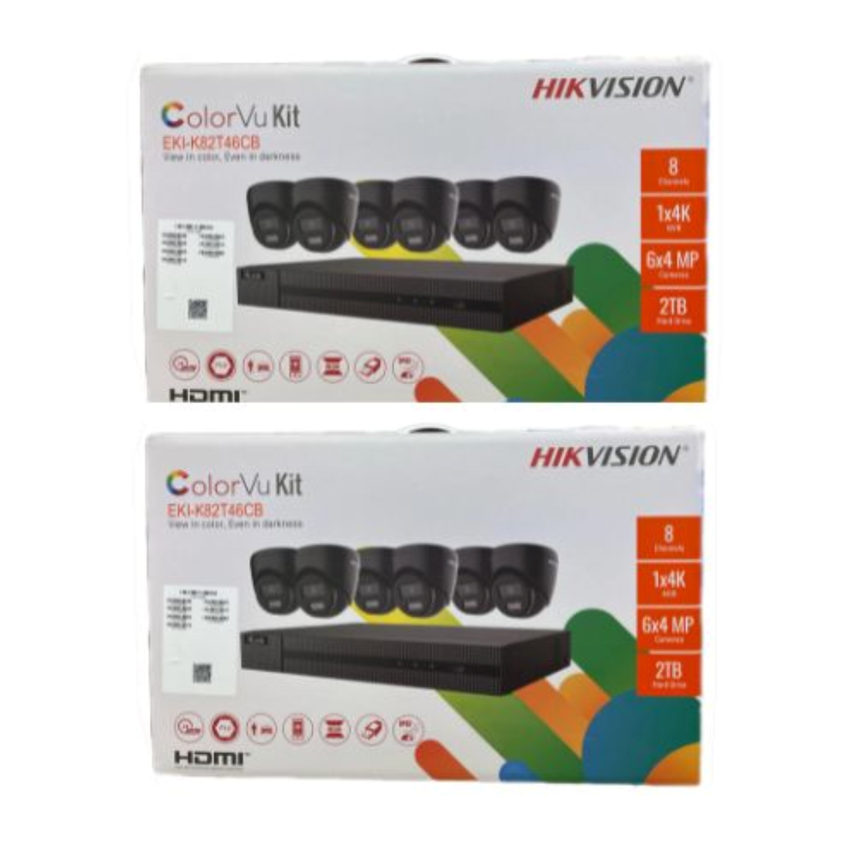 Hikvision ColorVu 4MP IP Security Camera System Kit – 4, 8 & 16 Channel 4K NVR with 2TB/4TB HDD – Outdoor Night Color Turret Cameras 2.8mm Lens – White & Black Variants