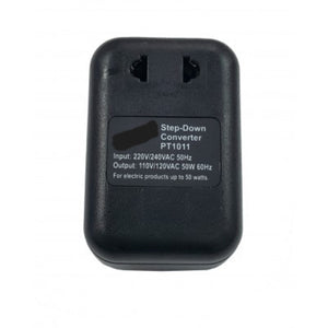 50 Watt Travel Voltage Converter (Step Down -- 220V Electricity / 110V Device)