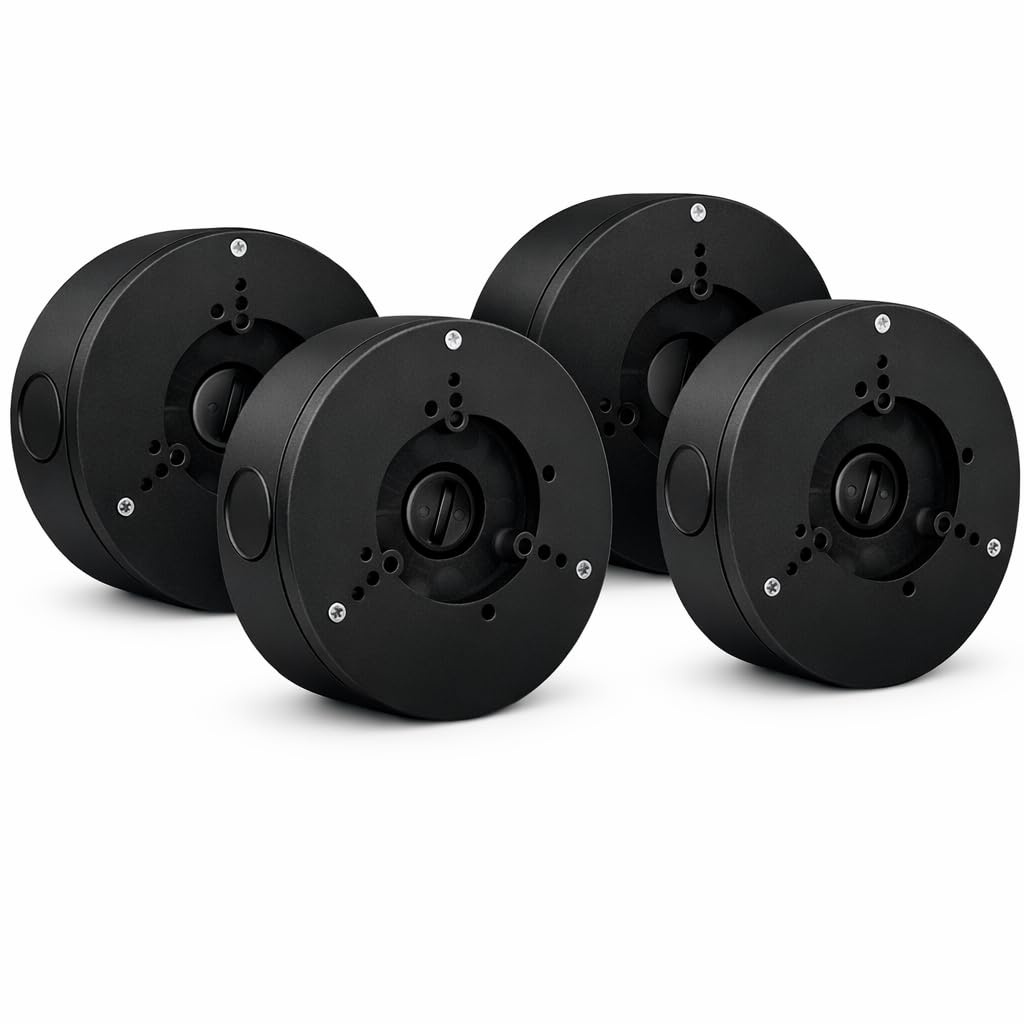 6 Pack PFA130-E Security Camera Junction Box (ABS) for Indoor & Outdoor Surveillance Camera - Security Camera Mount Bracket Waterproof Universal Camera Mount for Dome, Turret & Bullet Cameras