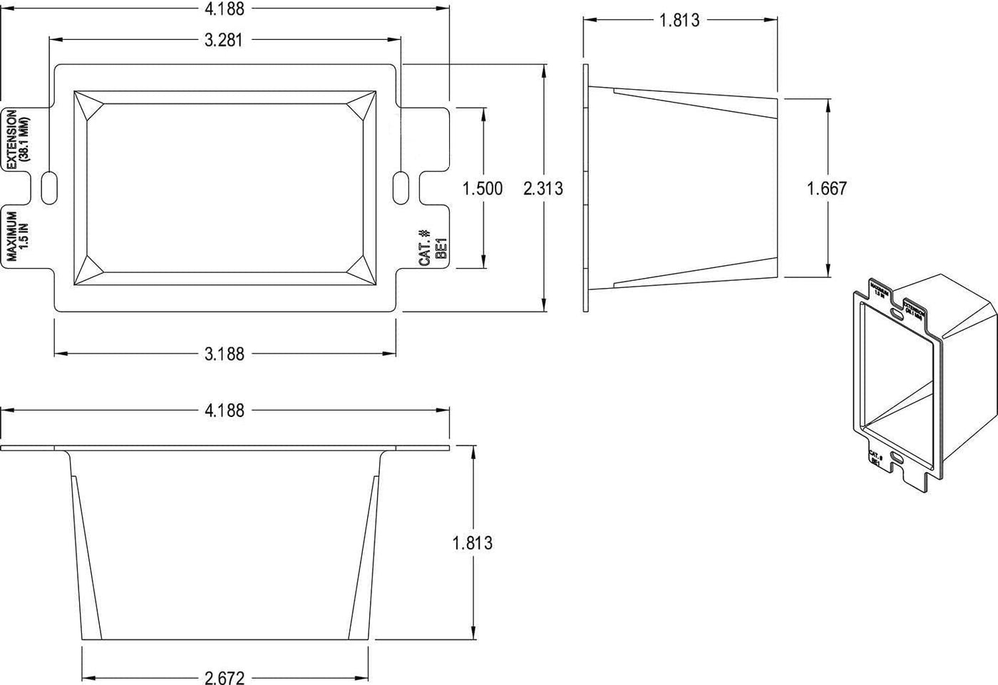 thumbnail image 2 of IMBAPrice Non-metallic Shallow Surface Box Extender 2-pack 2 of 11