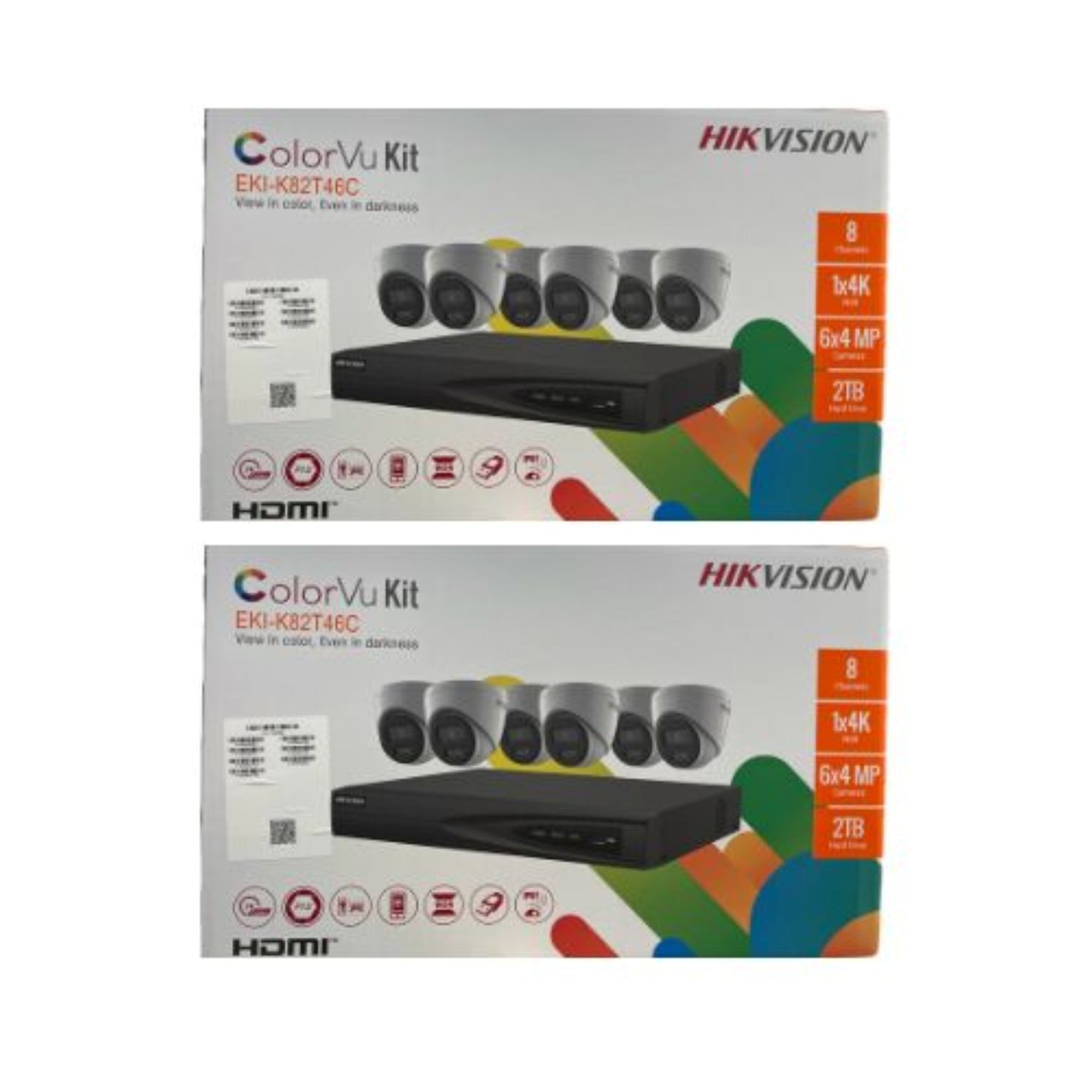 Hikvision ColorVu 6 Camera 4MP Outdoor Security System | 8 Channel 4K NVR | EKI-K82T46C | USA & Canada