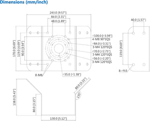 Dahua DH-PFA151-B Corner Mount Bracket for N45CL5Z-B Dome Camera, Black