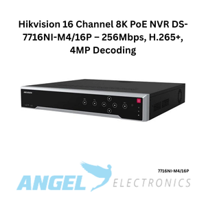 Hikvision 16 Channel 8K PoE NVR DS-7716NI-M4/16P – 256Mbps, H.265+, 4MP Decoding