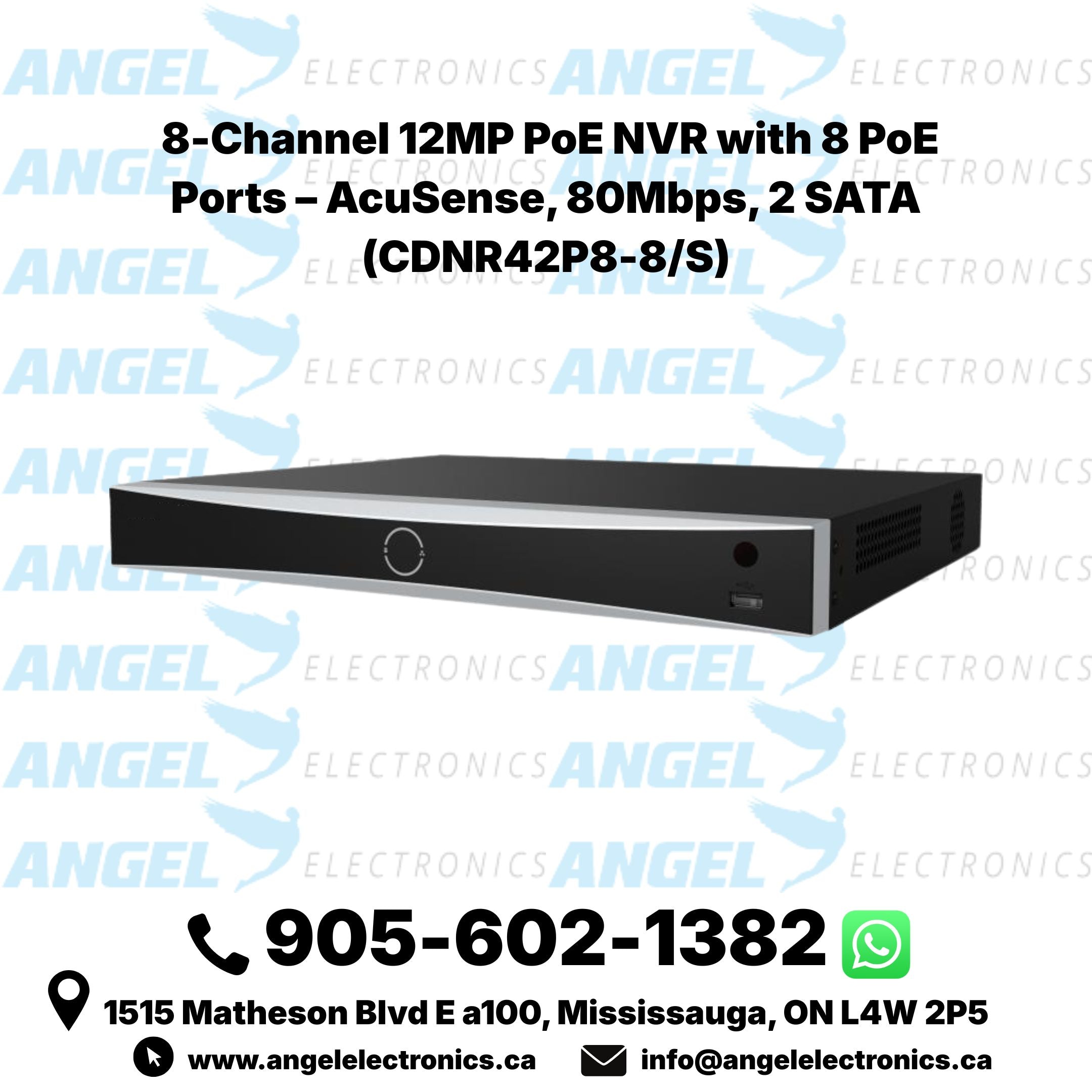 8-Channel 12MP PoE NVR with 8 PoE Ports – AcuSense, 80Mbps, 2 SATA (CDNR42P8-8/S)