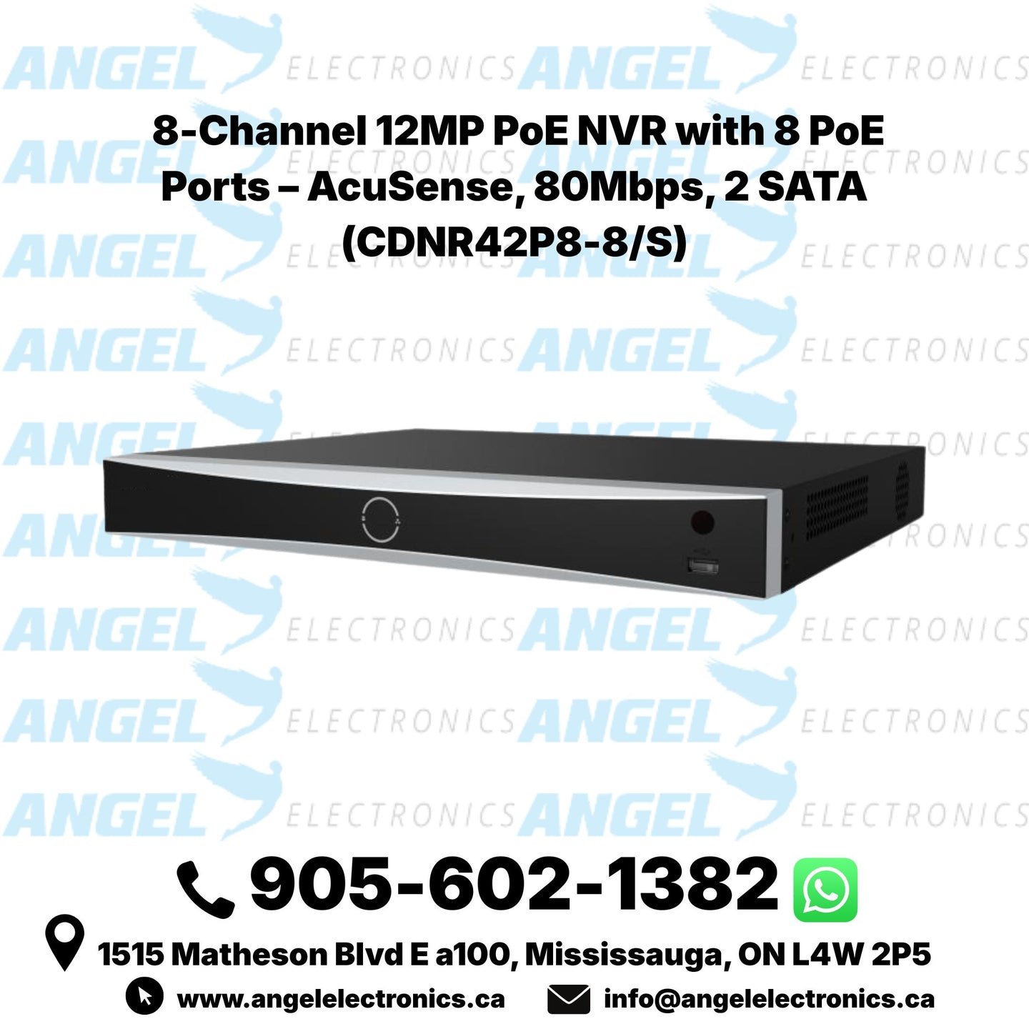 8-Channel 12MP PoE NVR with 8 PoE Ports – AcuSense, 80Mbps, 2 SATA (CDNR42P8-8/S)