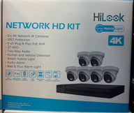 HiLook IK-6288TH-MH/PL 8-Channel 4K PoE NVR Kit | 2TB pre-Installed HDD NVR, Two Way Audio, Strobe lights and Alarm