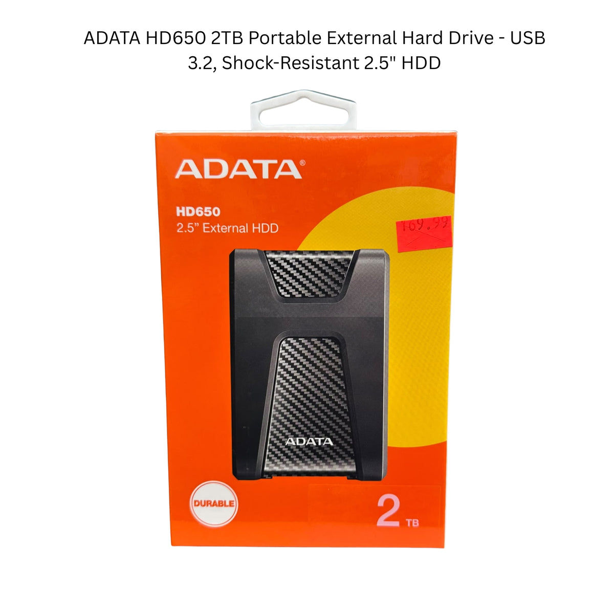 ADATA HD650 2TB Portable External Hard Drive - USB 3.2, Shock-Resistan ...