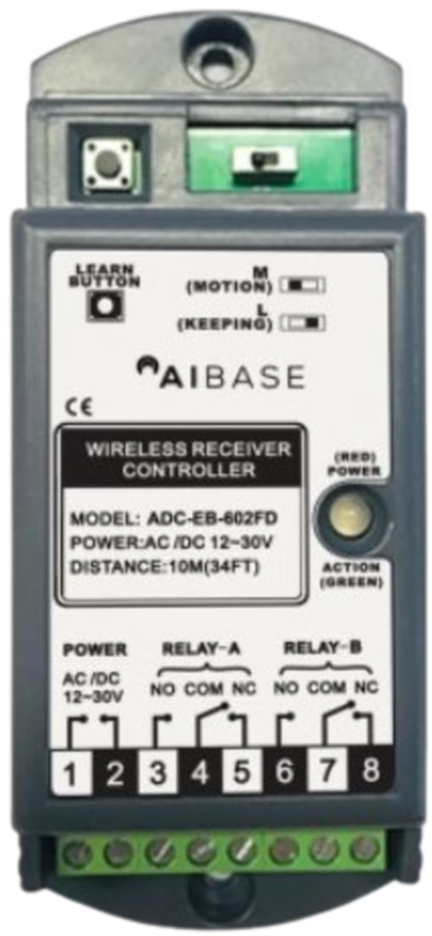 Dual Relay Wireless Receiver with 2 Outputs | ADC-EB-602FD