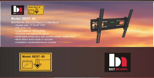 BEST-80 Short Arm Heavy Duty Tilting Wall Mount for 17 – 42″ TVs