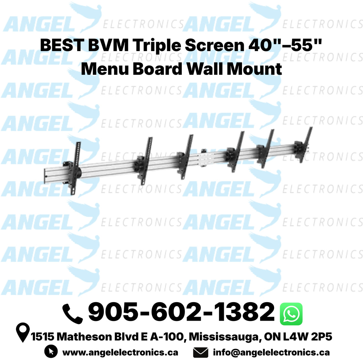 BEST BVM Triple Screen 40"–55" Menu Board Wall Mount