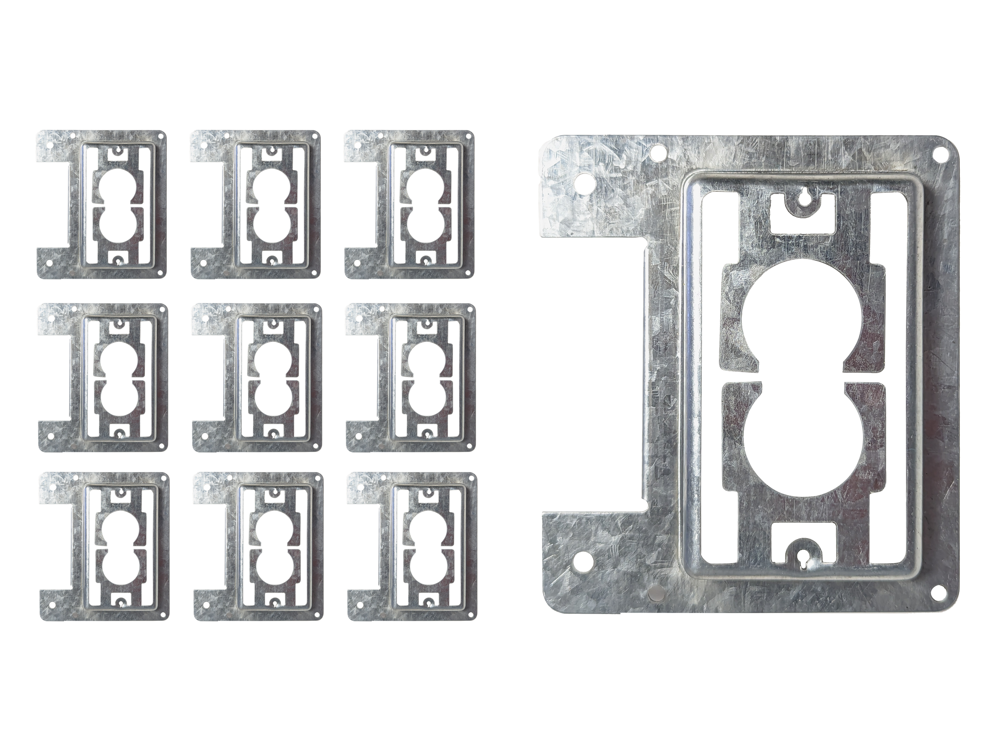 BestMounts - 10 Pack Low Voltage Mounting Brackets 1 Gang Multipurpose Pre Galvanized Steel New Construction - Drywall Outlet Cable Wall Plate Bracket for Network Cables, HDMI, Speaker Wire