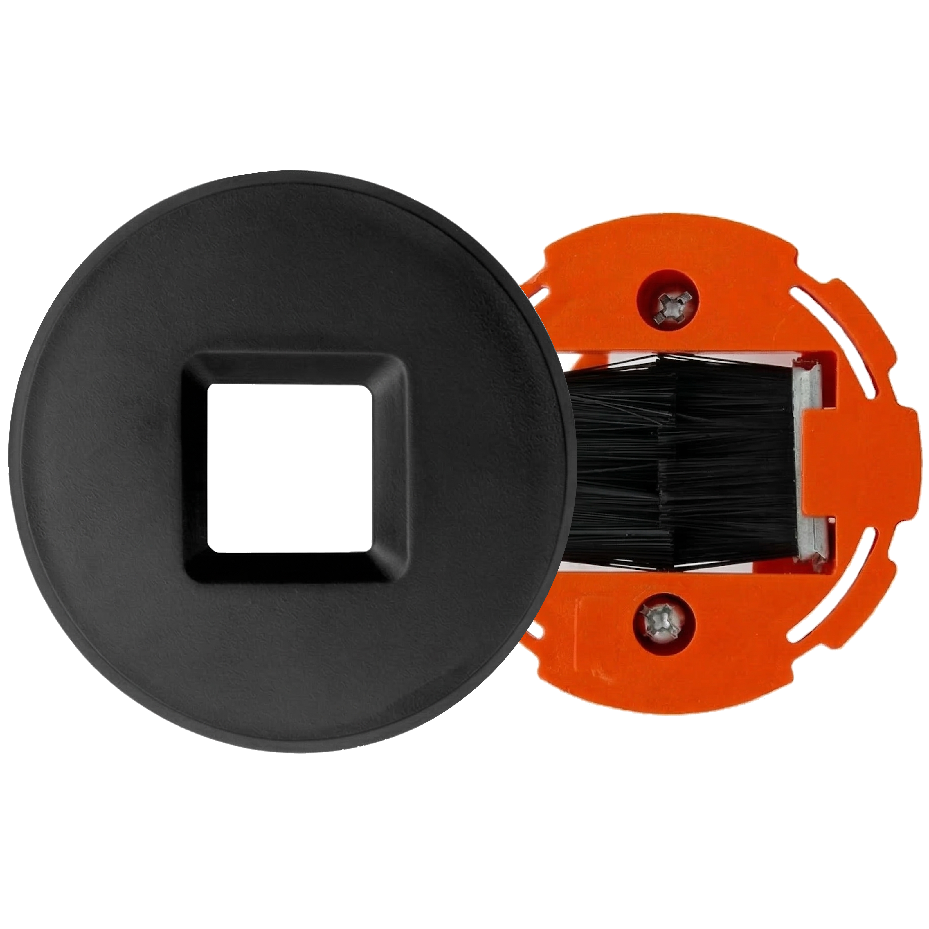 BestMounts 1-Gang Round Brush Cable Pass-Through Wall Plate – Low Voltage Cable Management with Drywall Retrofit Bracket