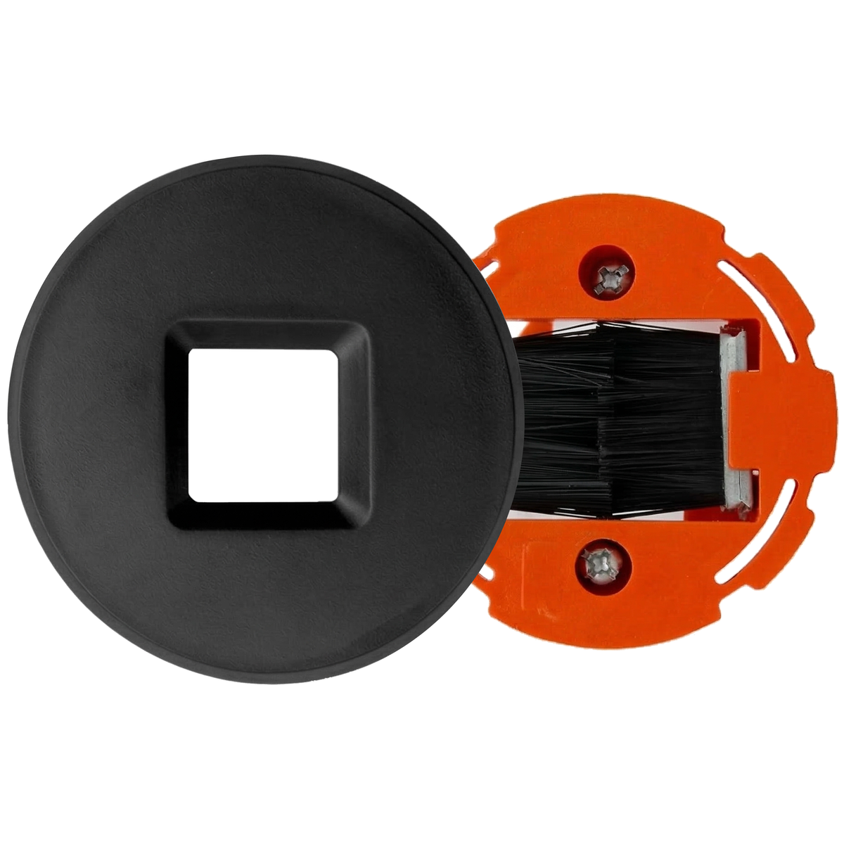 BestMounts 1-Gang Round Brush Cable Pass-Through Wall Plate – Low Voltage Cable Management with Drywall Retrofit Bracket